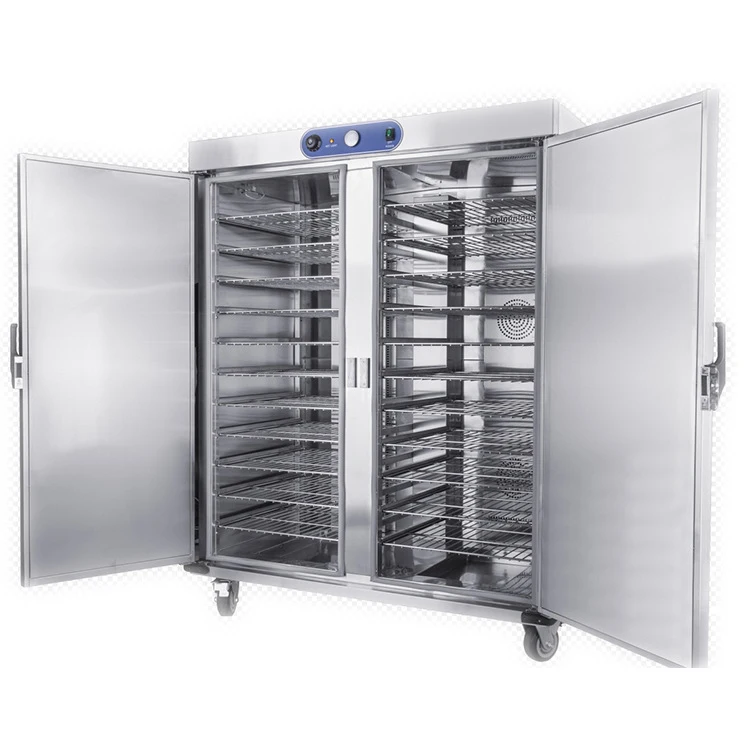 
Stainless steel electric double doors insulated kitchen equipment holding cabinet Warmer Cart trolley With Wheel lock 
