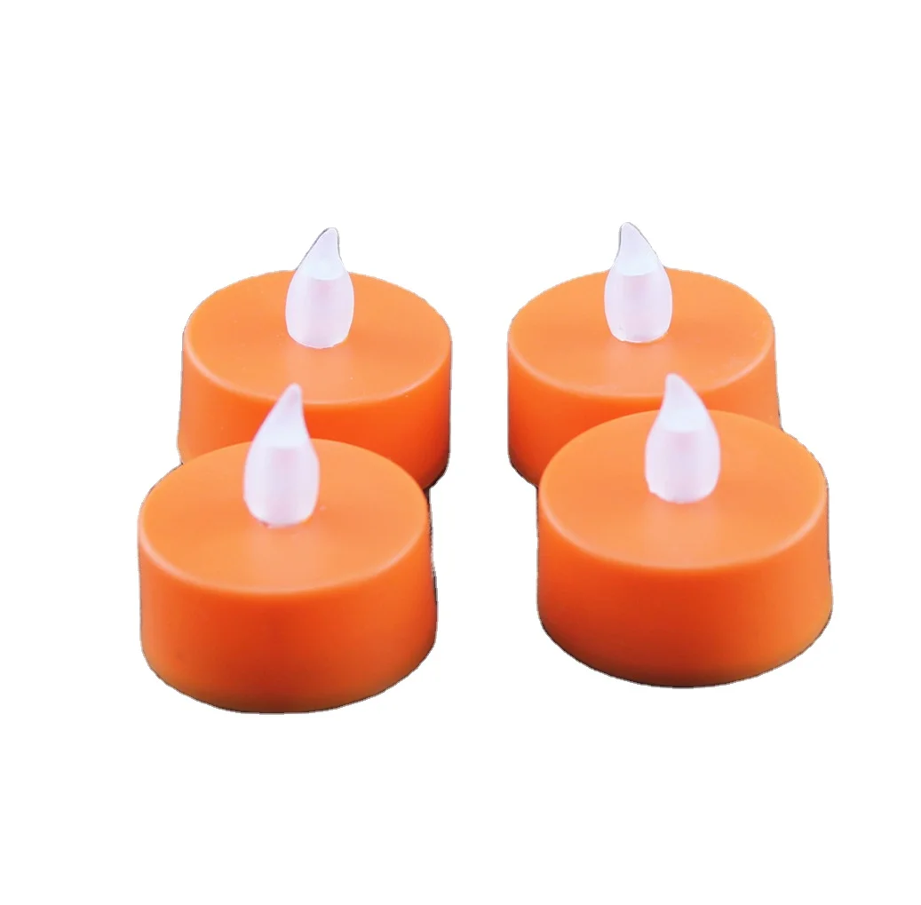 Orange pillar led tea light warm yellow light and colorful light for you to choose