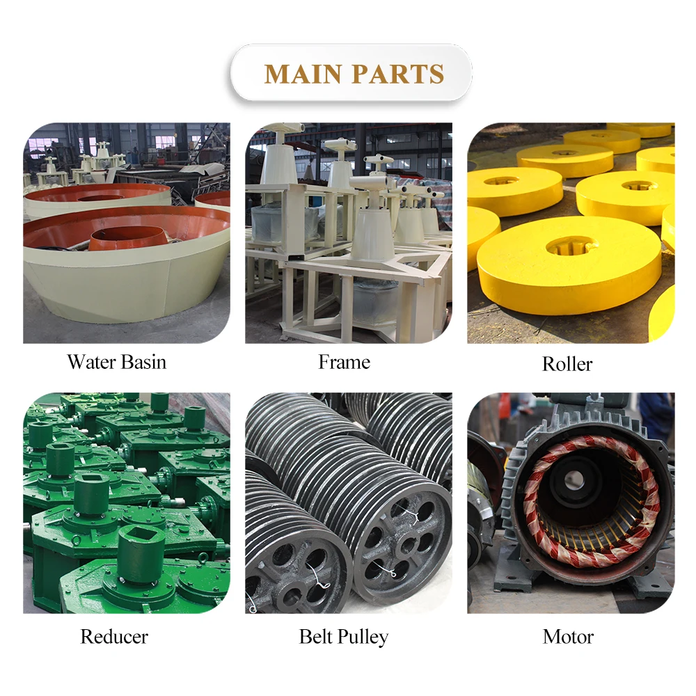 China Lowest Price Silver Copper Zinc Iron Lead Ore Dressing Small Gold Mill Plant Wet Pan Mill For Sale