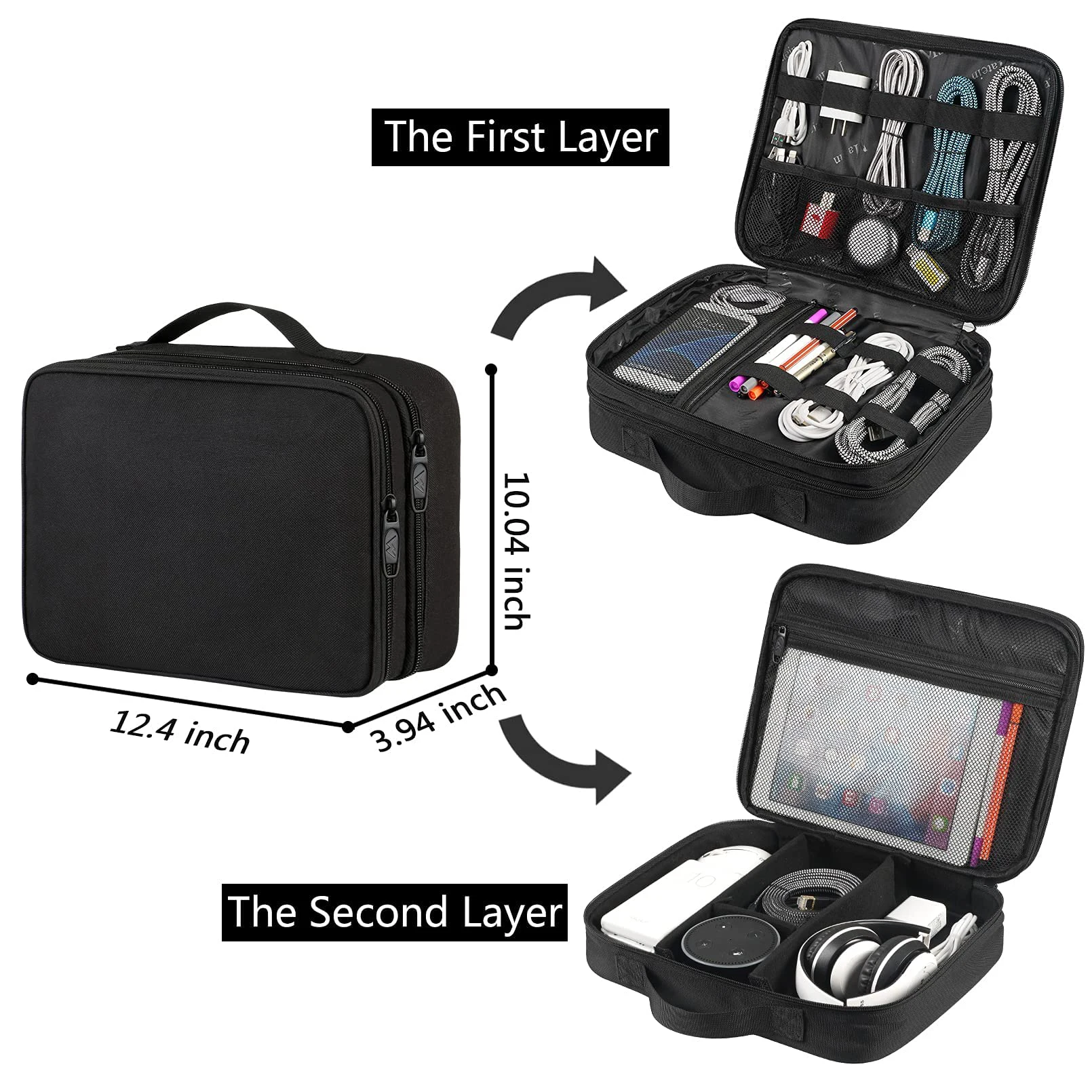 Haoen Hot Sale Custom Travel Digital Gadget Storage Bags Electronics Accessories Cable Organizer Bag For Ipad charger
