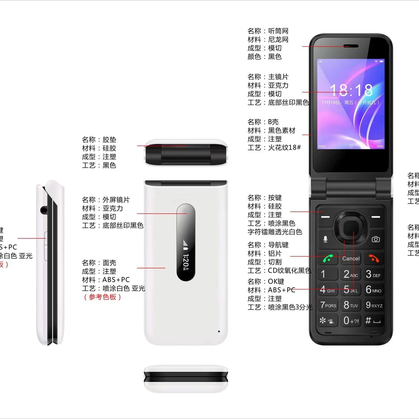 
Раскладной телефон G1 Китай OEM 2g функциональный телефон 2,8 дюйма и 0,96 дюйма двойные LCDS 