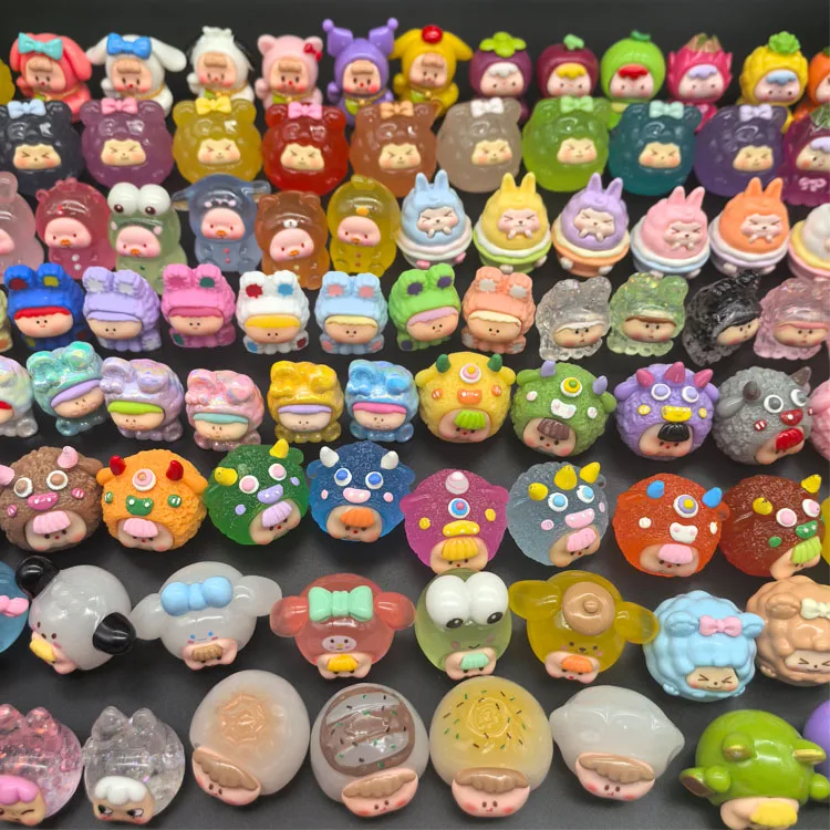 Игрушка-сюрприз из смолы зодиака кукла-кролик голова-кролик мультяшный персонаж топперы для торта большой размер сумка слепых рекламные маленькие фигурки