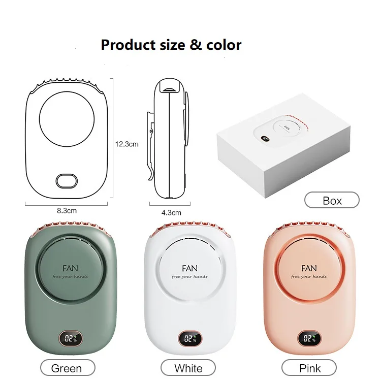 2022 New USB Hanging Rechargeable Neck Fan Portable Waist Personal Mini Fan China Suppliers Wholesale around necklace fans