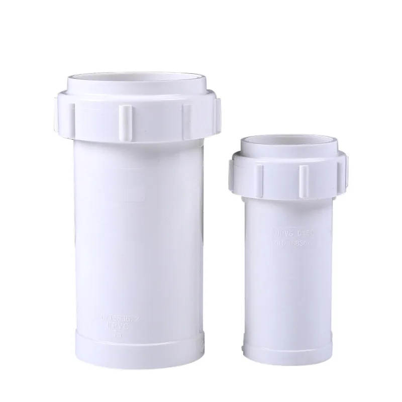 Thickened and lengthened PVC expansion and contract drainage fittings for home improvement projects Threaded adjustment fittings