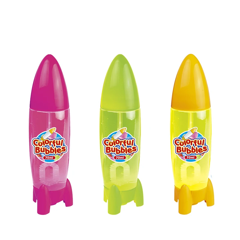 Kids Colorful Rocket Bubbles Stick Children Water Bubble Bottle Toy