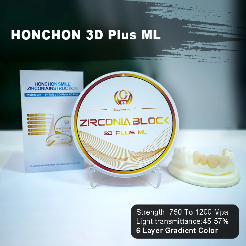 3D PLUS 98X14MM A1 Dental Lab Cad Cam Materials Zirconia Blocks 3d plus Multilayer Pre Shaded Zirconia Dental Block