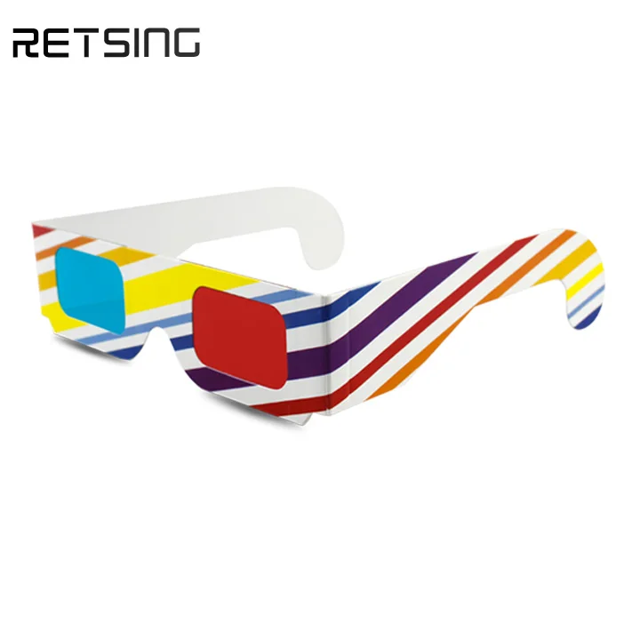 Wholesale Red Blue Custom Logo Eyeglasses Lenses 3D Video Glasses