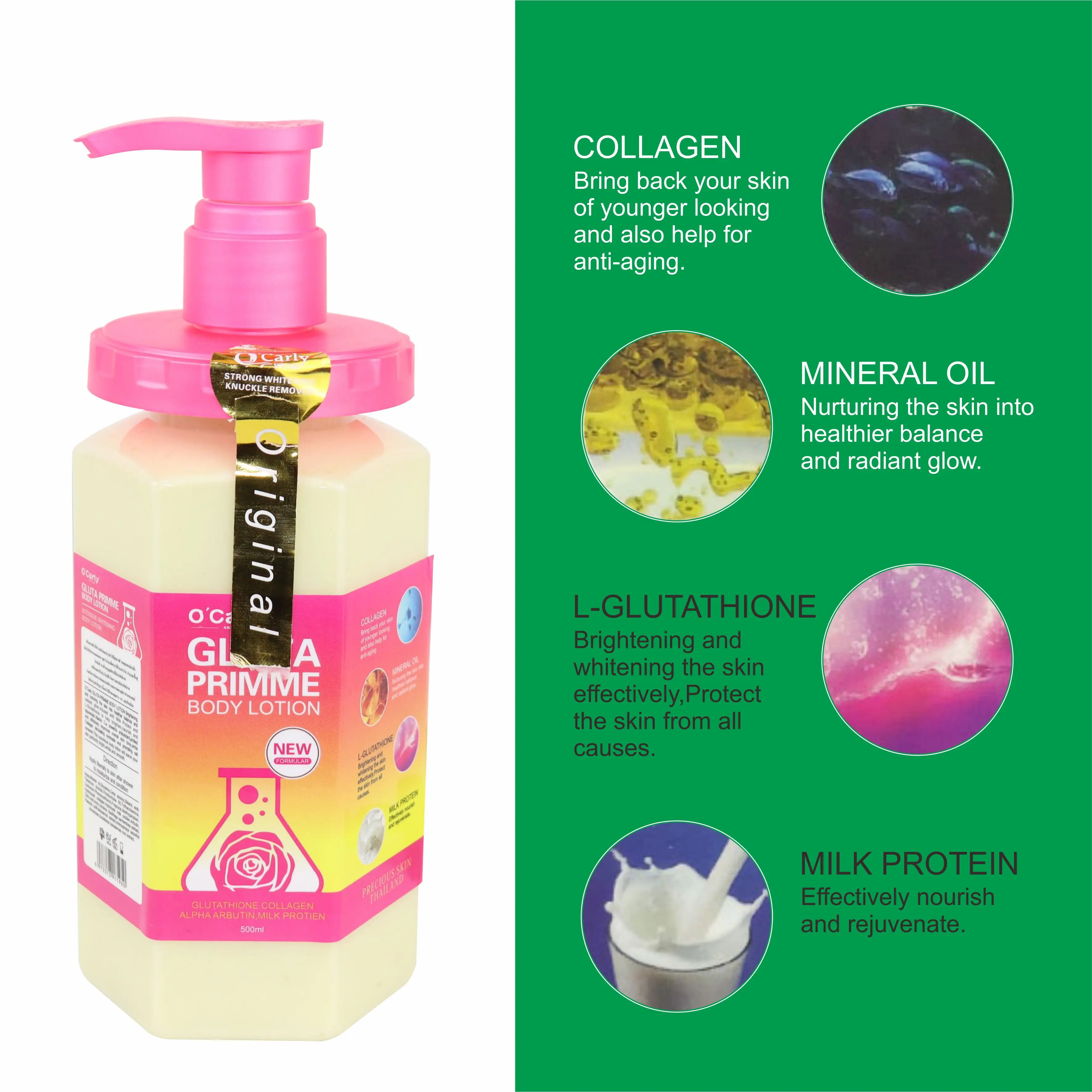 Gluta Primme New Formula  Add Vitamin C Mineral Oil Brightening Antioxidantive Nourish Skin Intensive Whitening Body Lotion