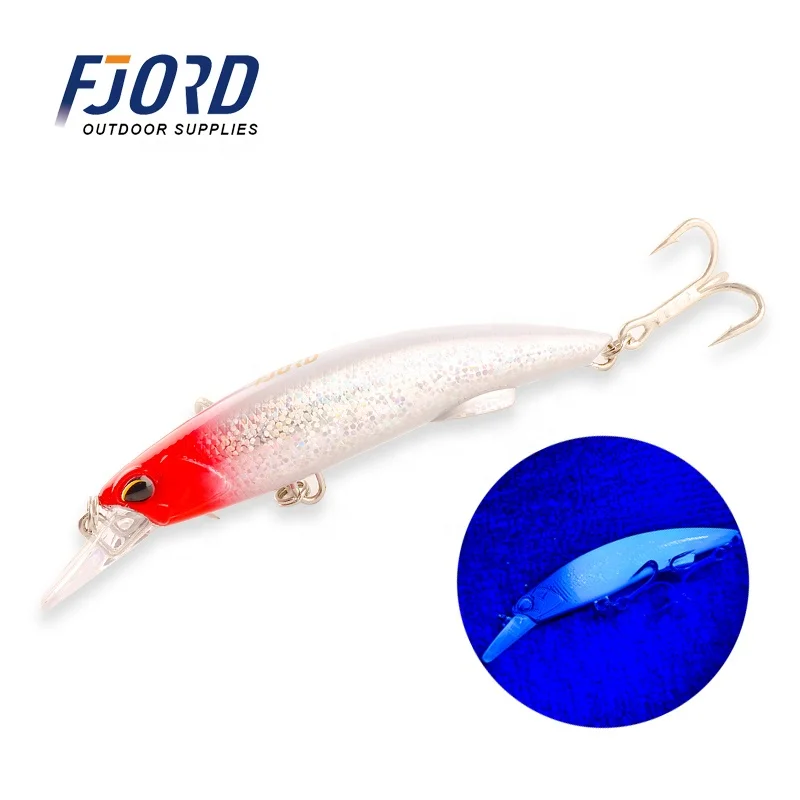 FJORD High Quality 90mm 50g Heavy sinking minnow lure Saltwater Lures with UV Light Fishing Minnow