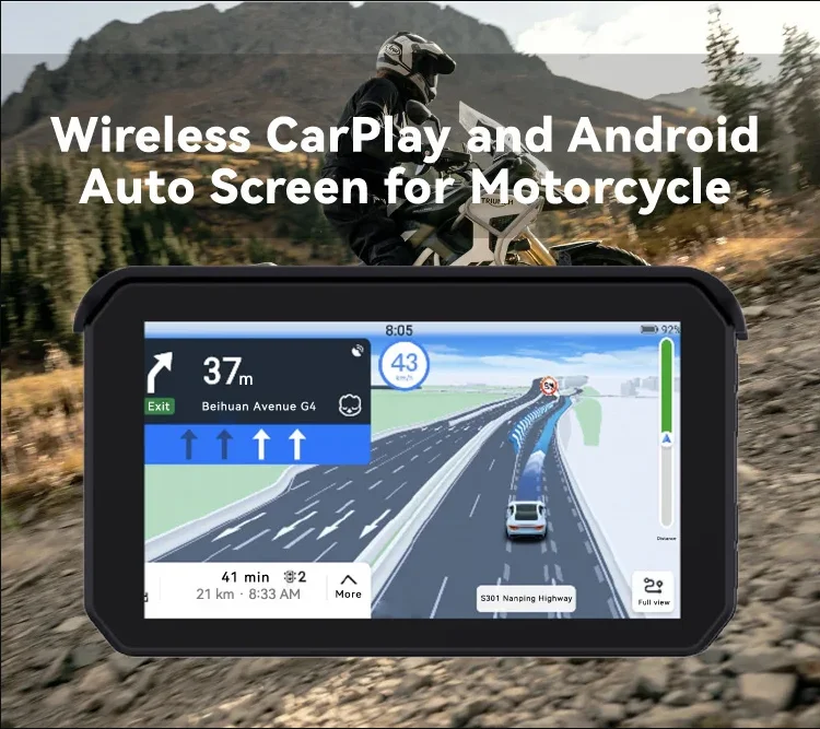 Wi-Fi 1080P 5 дюймов портативный GPS-навигатор водонепроницаемый мотоцикл Carplay/Android авто монитор DVR камера записи беспроводной TPMS