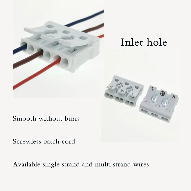 Low Voltage Electrical Wire Connectors Cable Wiring Quick Splice Clamp Terminal Block 3p Easy Fit For Led Strip Connector