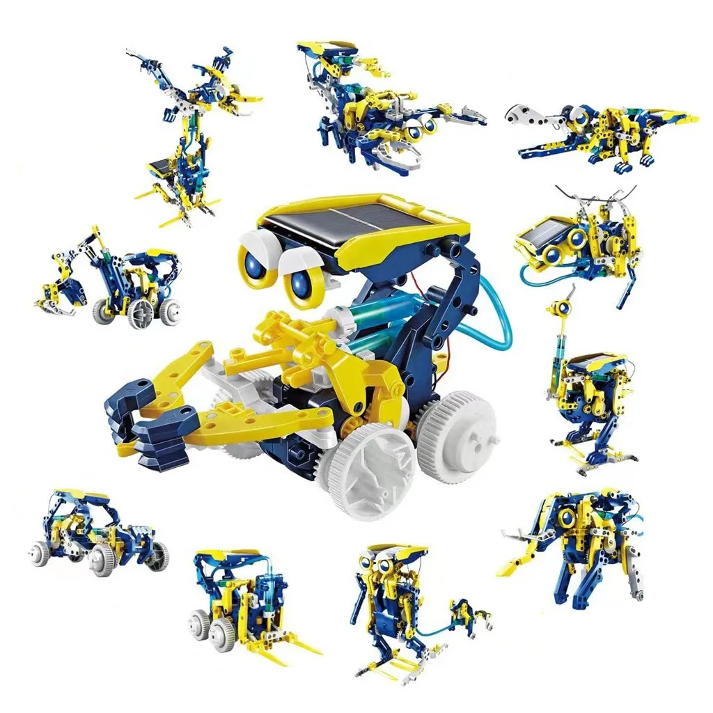 Головоломка для раннего обучения учащихся, «DIY», несколько 11 в 1, самостоятельная сборка на солнечной батарее, интеллектуальные роботы, игрушки Монтессори