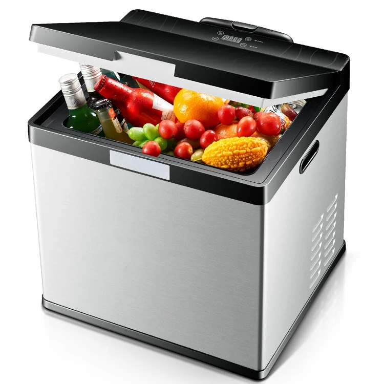 Компрессор Портативный Автомобильный холодильник мини автомобиль refrigeratormini холодильник двойной автомобильный холодильник 40L AC/DC 12 V/24V с ЖК-дисплеем