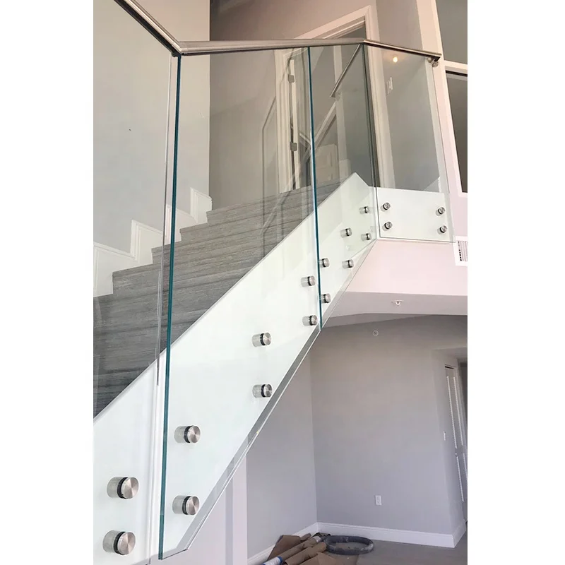 Good Quality Factory Directly Stainless Steel Metal Handrail Outdoor Wrought Iron Indoor Second Floor Glass Railing