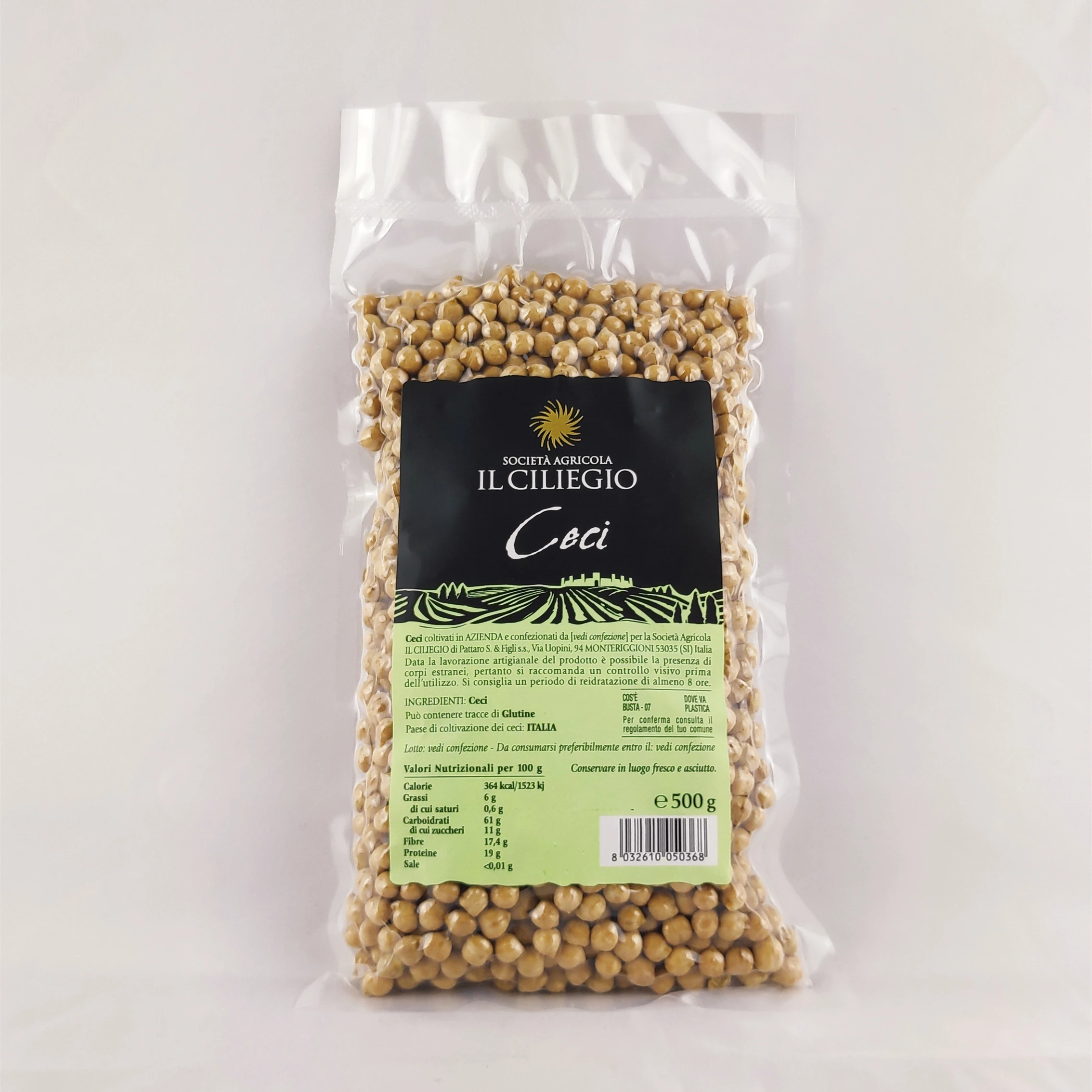 IL CILIEGIO Wholesale Chickpeas Price 500 Gr Natural  Artisanal Organic Raw Chickpeas for Vegetarian