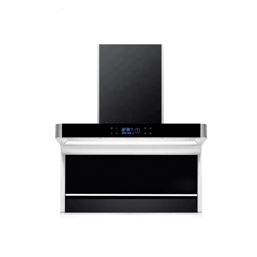 Kitchen hood 90cm side wall glass range hood/exhaust hood/chimney with SS filter