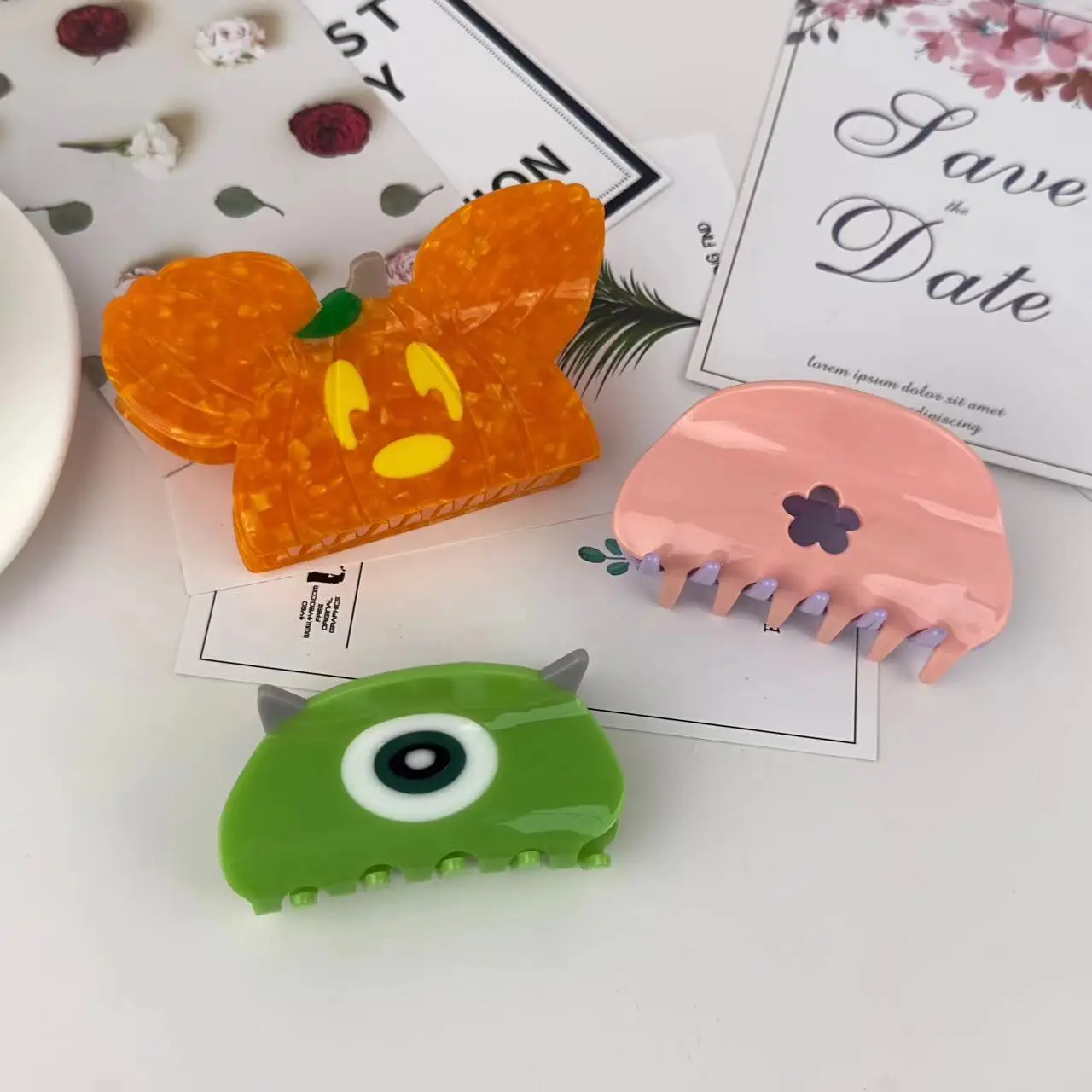 Halloween Pumpkin Head Cyclops Monster Hollowed Out Plum Acetic Acid Clip New Girl Hair Clip