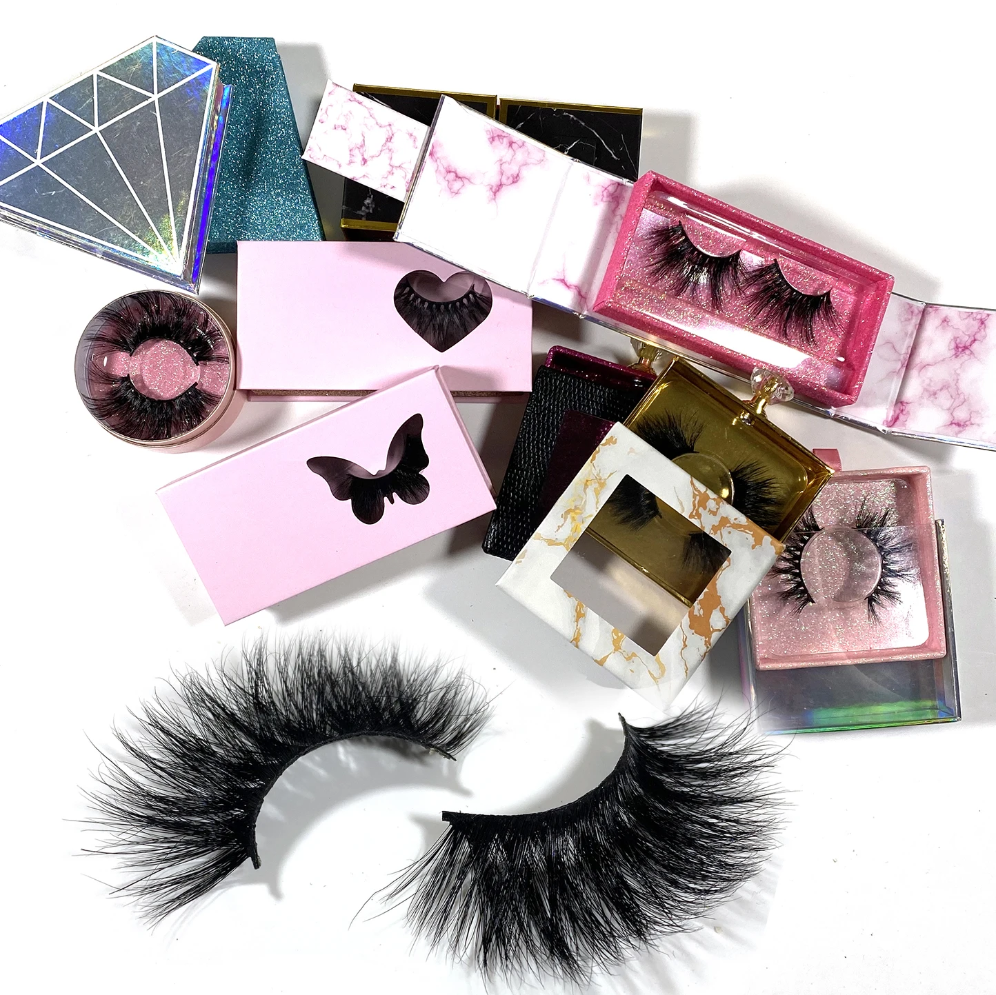 
Best Selling 25mm 100% Real Mink Fur Eyelash Full 3D Cruelty Free lashes With Custom Package 