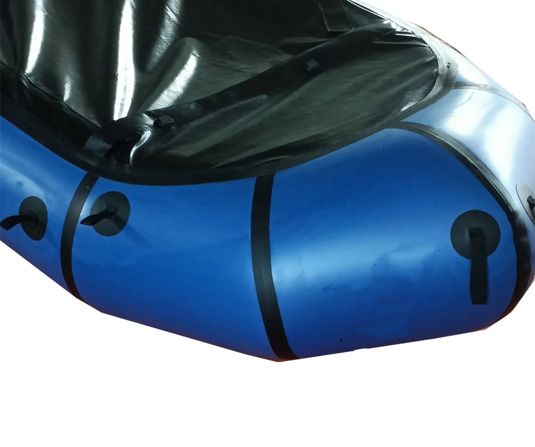 Blue color whitewater series self bolling pack raft tpu packraft for packing sports