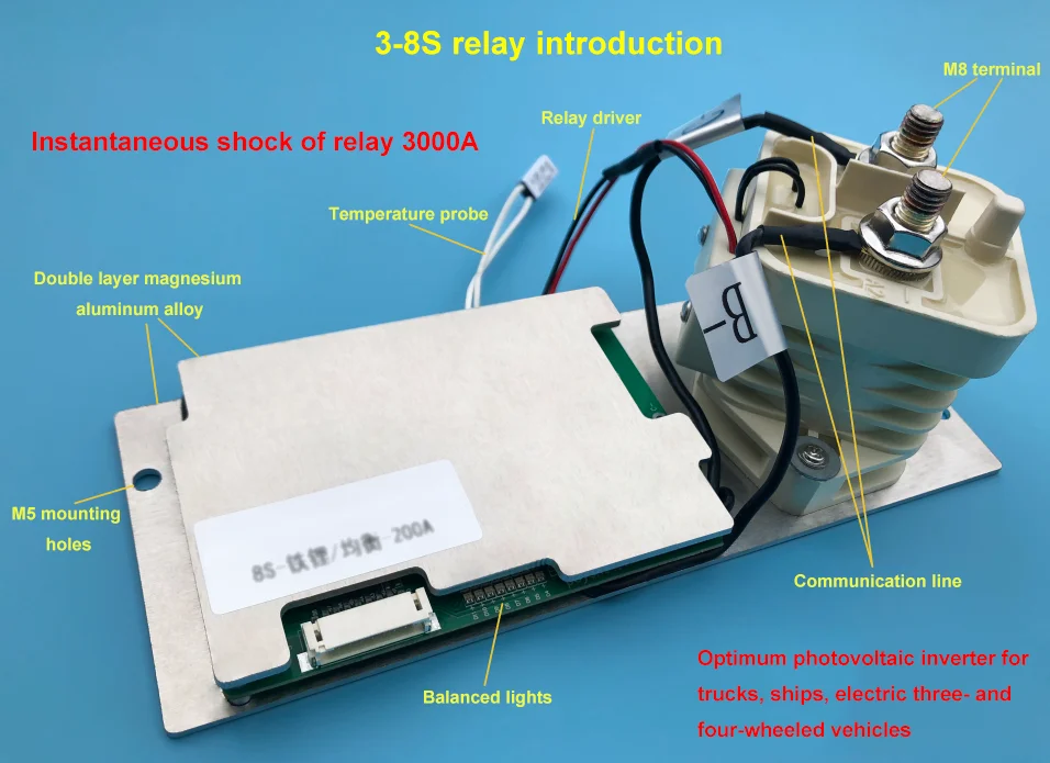 Relay BMS 350A Lipo/Lifepo4 3000A Peak Battery protection board 3S 4S 6S 7S 8S 10S 12S 13S 16S 17S 20S 24S 28S 35S Same port BMS