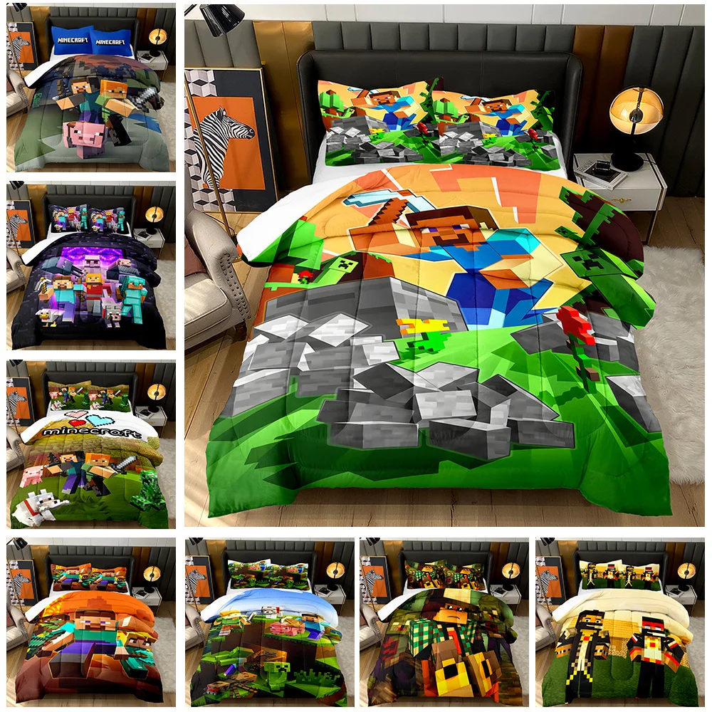 Wholesale Factory 3D my world LEGO print four seasons washable fluffy quilt