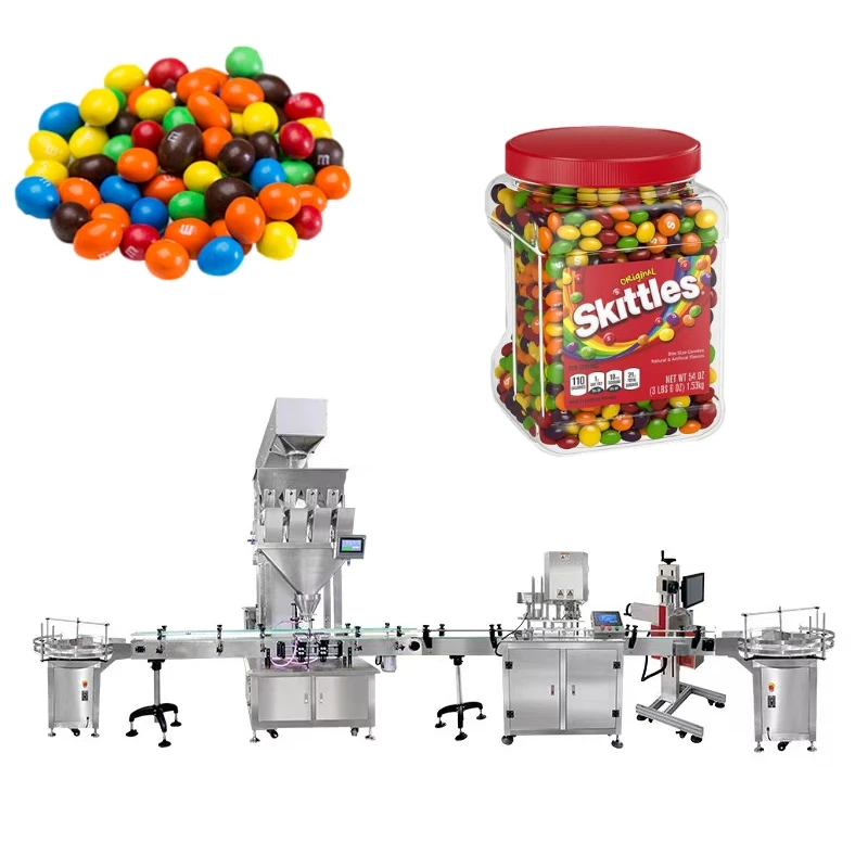 Automatic granule counting soft jelly gummy candy bottle filling machine