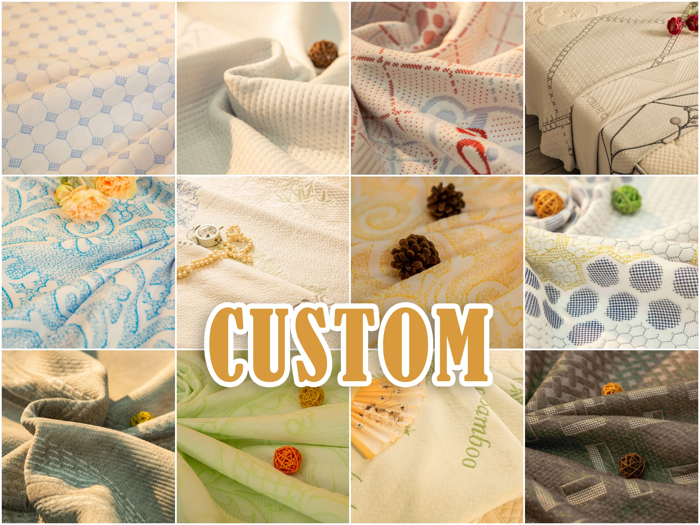 OEM High quality White Knitted Jacquard 100 Polyester Knit Mattress Fabric For Mattress Protector