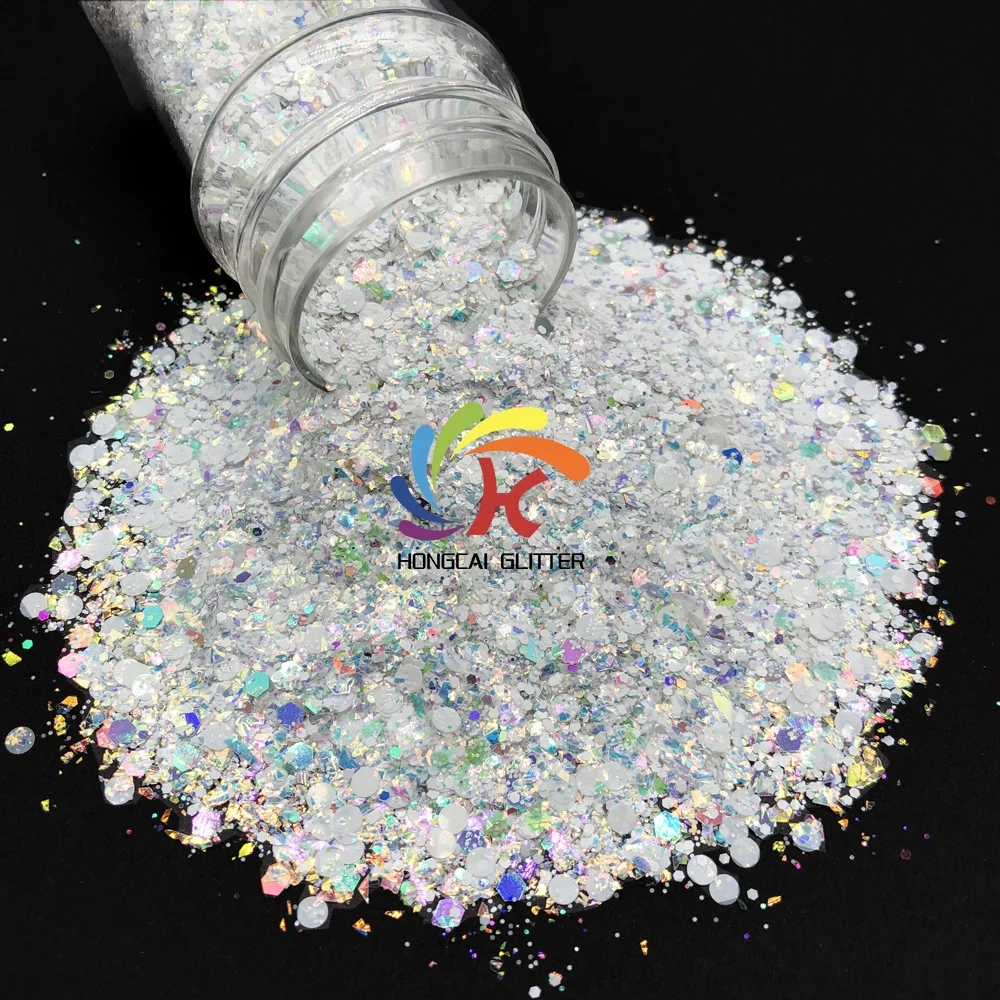 Bulk Special Shape Hexagon Flakes Glitter Powder 008 1/128 1/64 Extra Fine Chunky Mix Glitter