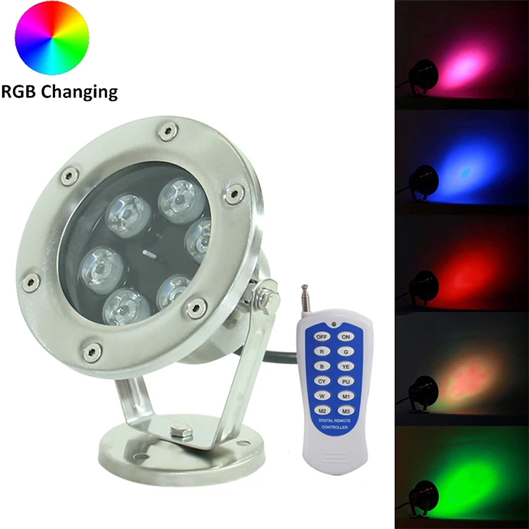 Подводный светодиодный rgb-светильник для бассейна высокой яркости из нержавеющей стали 9 Вт 18 27
