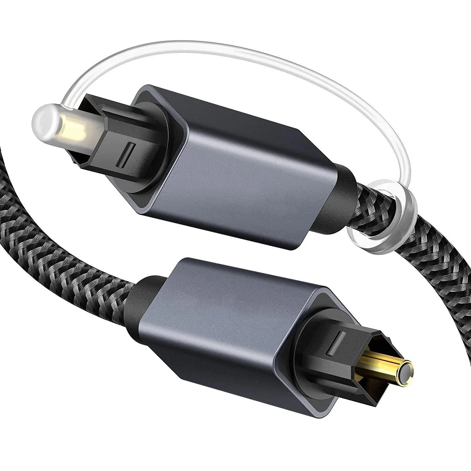 Optical Audio Cable Digital fiber Audio SPDIF5.1/7.1 Slim Braided Fiber Audio Cable Digital Optic Cord Toslink Aluminum Shell