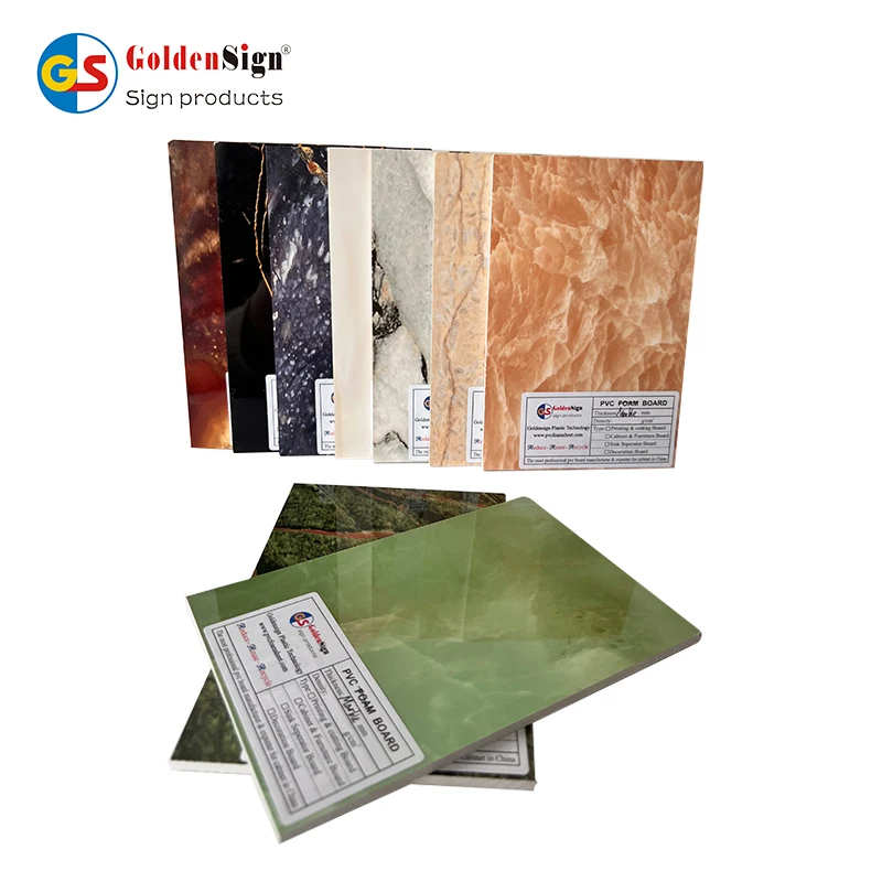 Goldensign top manufacturer high quality 1.5mm pvc marble sheet UV pvc glossy marble panel