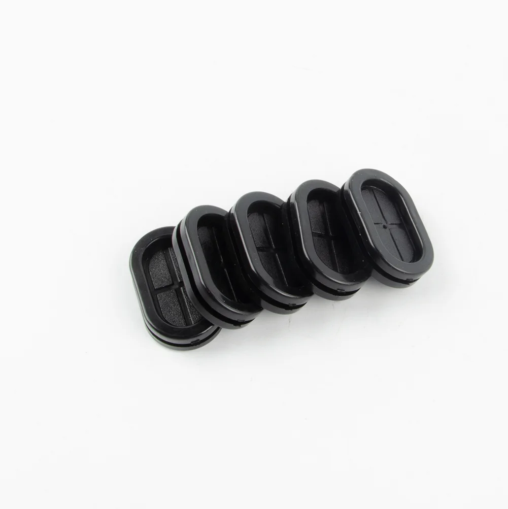 Black Oval Double Sided Grommet Seal Rubber Plug Oval Ring Wire Protection Coil Seal