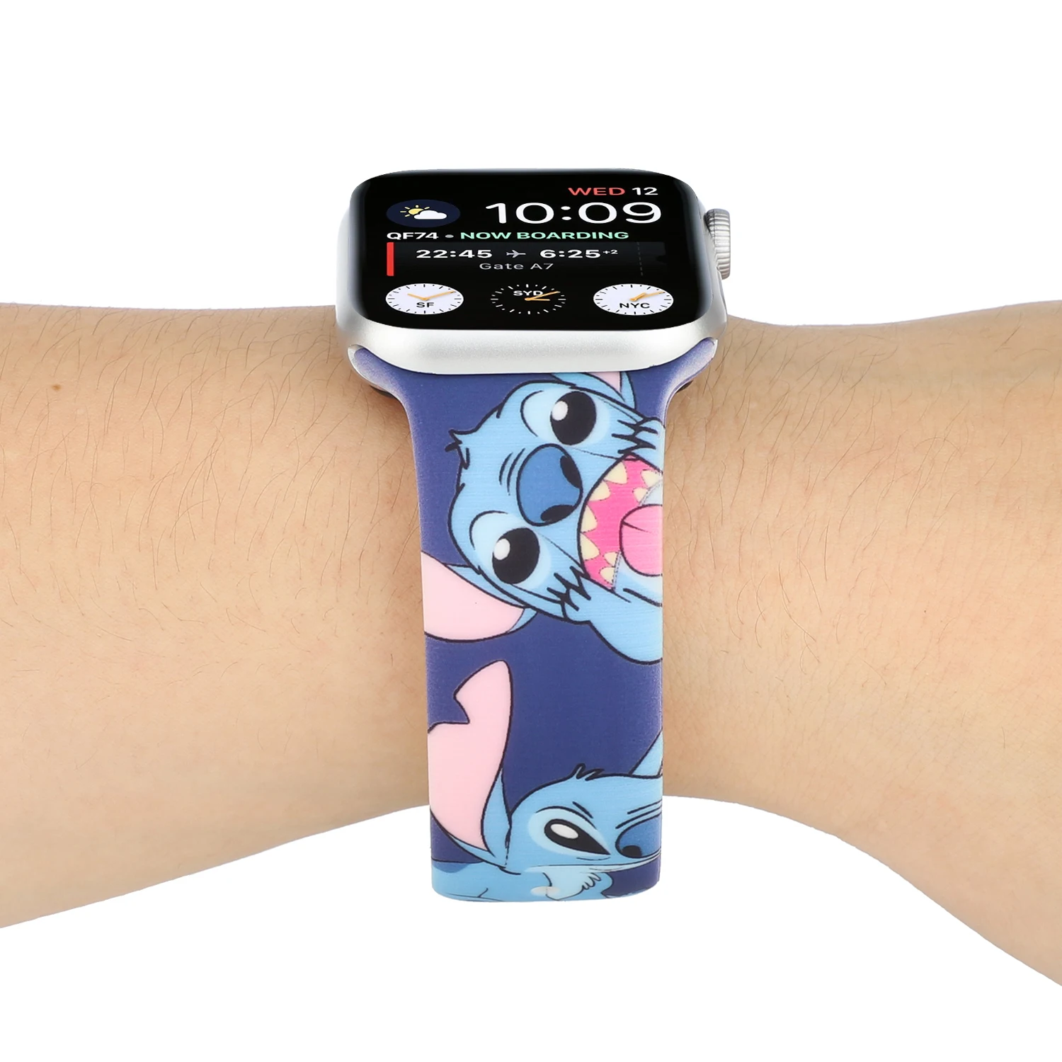  Мультяшный Стич силиконовые ремешки для часов Apple Watch 38/40/42/44 мм браслет ремешок Series