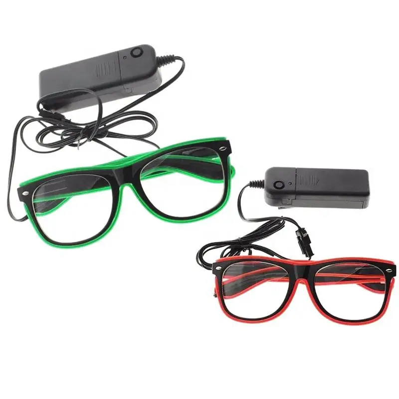 Voice Control Version Adult Role Play Party Sunglasses EL Wire LED Luminous Shutter Glasses