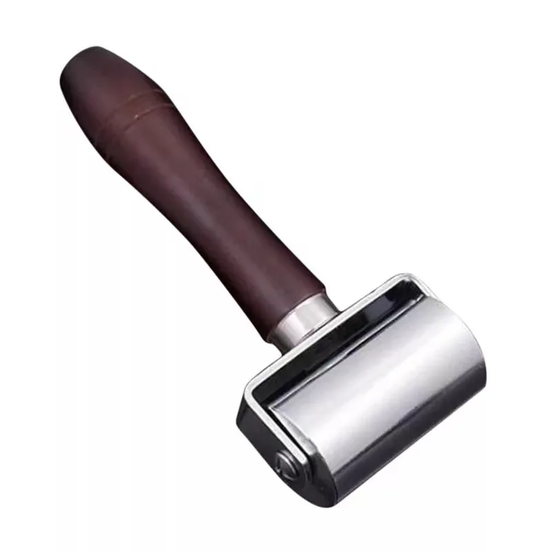 Leather Press Edge Roller Leathercraft Wooden Handle Carbon Steel Creaser Diy Leather Rolling Craft Roller Tool 60mm