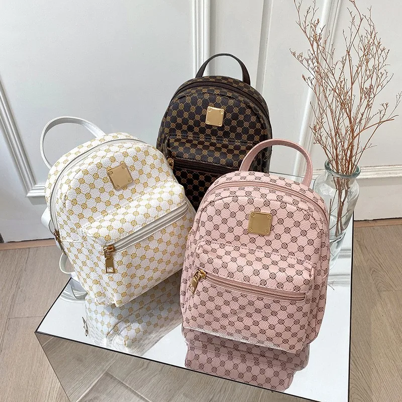 New Fashion Woman Small Cheap Backpack Custom Contrasting Color Printed Shoulder Bag Personality Cross-body Mobile Phone Bag