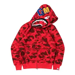 Fashion Camouflage Hoodies Men Couples Streetwear Shark Zip Up Sweat Shirts Pull Cardigan Hoodie Coat Clothing Sweatshirts