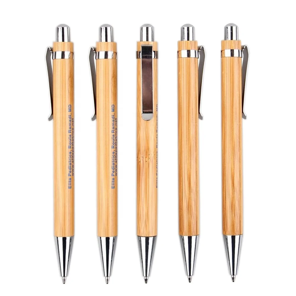 Eco friendly ball pen bamboo pen  Retractable wooden Ballpoint Pen custom