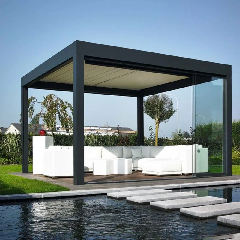 Customizable Size Electric Classical Style Decorative Opening Retractable Aluminum Pergola For Outdoor