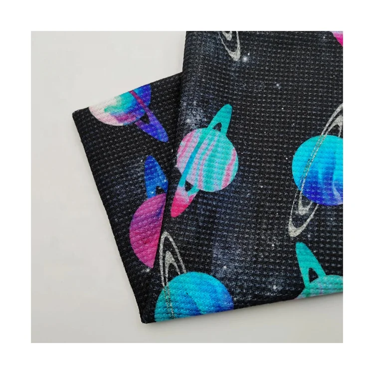 New Product Waffle Fabric Polyester and Cotton fabric Digital Printed Fabric for hair bow