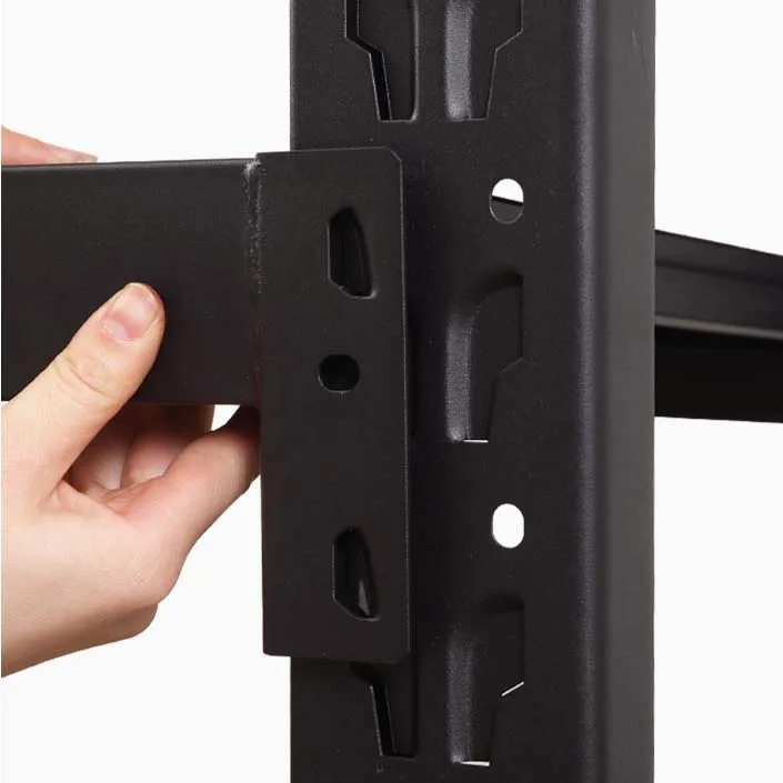 Good quality Black 4 layer boltless shelf Angle steel light duty industrial warehouse storage rack Kitchen Storage Rack Metal