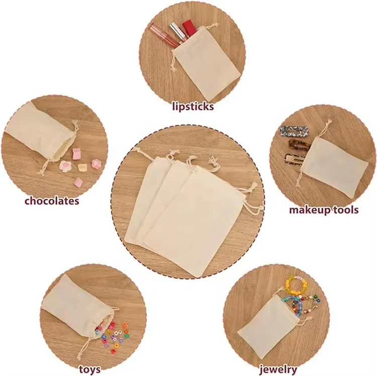 Wholesale Customized Promotional Organic Canvas Cotton Drawstring Backpack Draw String Bags