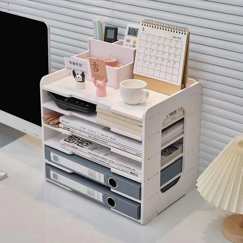Office file multi-layer storage rack desktop a4 paper storage document rack home large capacity office shelf