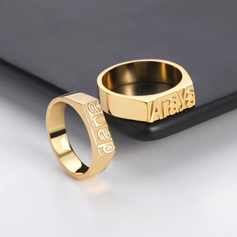 gold plated stainless steel rings engagement  rings jewelry women 18k gold rings for women stainless steel