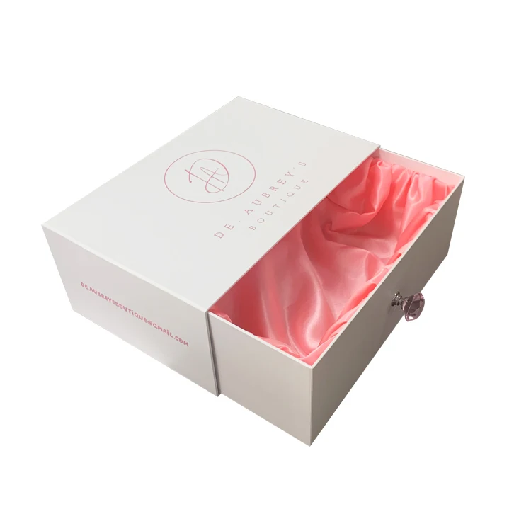 Custom Luxury Slide Drawer Pink Hair Extensions Wigs Packaging Boxes Hair Bundle Packaging Box With Satin Wig Bag For Bundles