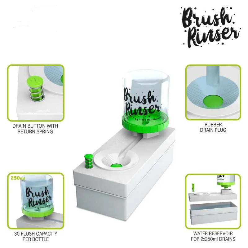 Brush Rinser Paint Brush Cleaner Machine Fresh Water Cycle Makeup Brushes Rinser for Acrylic Water-Based Paints Cleaning Tool