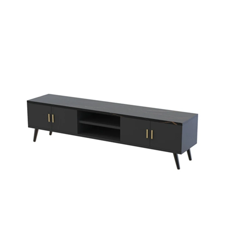 OEM China factory modern simple designs living room wood TV cabinet with solid legs
