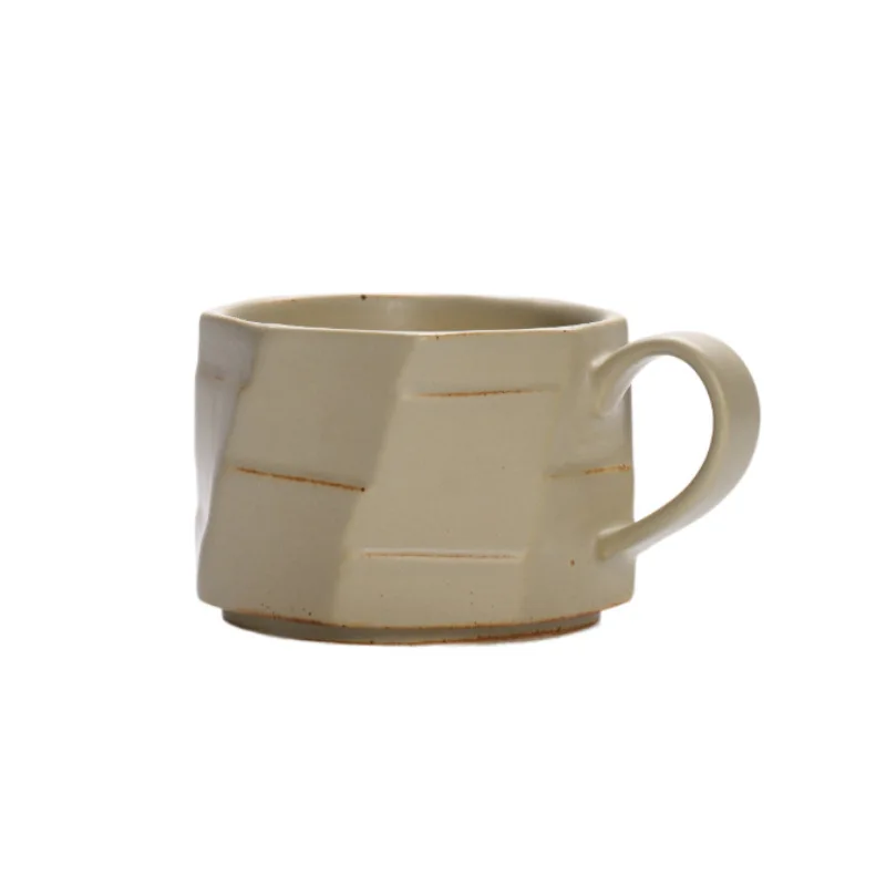 solid color japanese simple handmade coffee cup matte high quality mug chaozhou ceramic