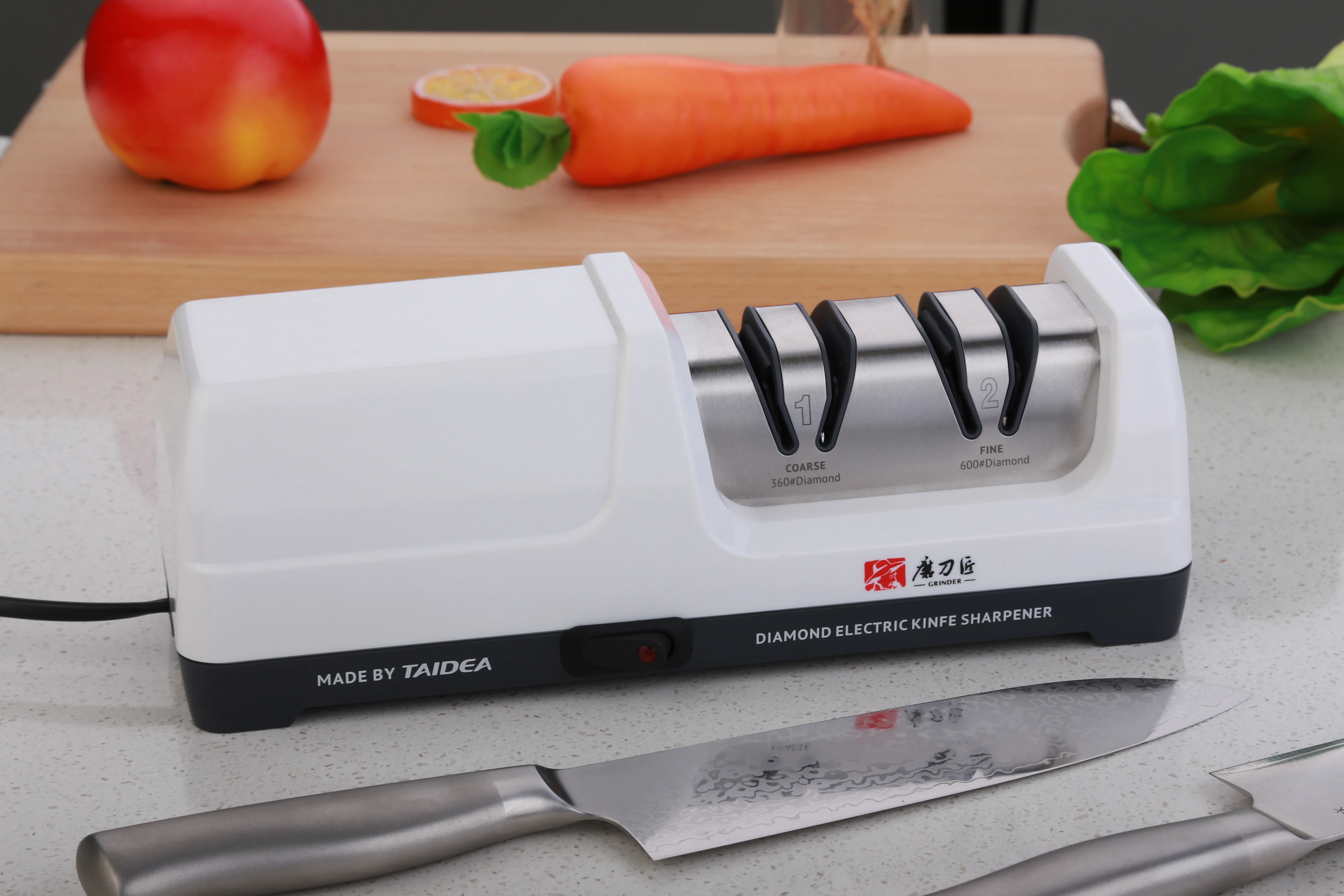 TAIDEA Smart Gadgets  Kitchen Ware Top Level TG2201 2 Stages Electric Diamond Steel Kitchen Knife Sharpener