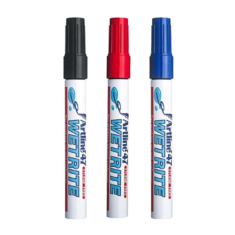 Artline 1.5mm Bullet EK-47 Works under water marking on wet metal plastic Wetrite Markers